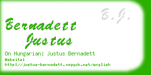 bernadett justus business card